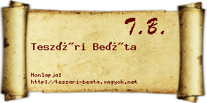 Teszári Beáta névjegykártya