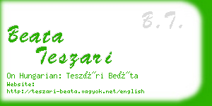 beata teszari business card